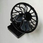 Ventilateur solaire de bureau avec couvercle de protection, clip de refroidissement, base carr�e, panneau ...
