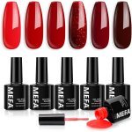 Vernis semi permanent, vernis gel uv 6 couleurs rouge paillet kit gel ongle french manucure nail art ...