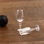 Verre a vin clair echelle 1:12 pour maison de poup�e, tasse a jus, ensemble de vaisselle pour poup�es, ...