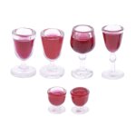 Verres de vin miniatures, 6 pcs pour le monde des lutins - rico design rouge