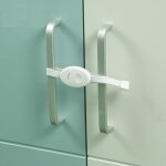 Verrou de scurit tiroir pour bb, 2 pices, verrouillage de scurit pour placard avec sangles en ...
