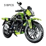Vert - moto de cross - country technique, modle moc, bloc de construction, moteur de course, collection ...