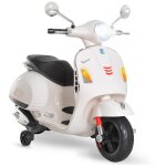 Vespa scooter moto �lectrique enfants 6 v dim. 102l x 51l x 76h cm musique mp3 port usb klaxon phare ...