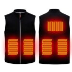 Veste chauffante electrique pour l'hiver, manteau chauffant usb, 3 niveaux rglables avec 5 coussins ...