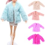 Veste de poup�e en fourrure pour enfant, manteau de peluche doux, robe de mari�e, v�tements chauds d'hiver, ...