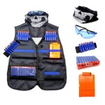 Veste tactique noire pour enfants, gilet, costume, kit porte - pistolet, balles, jouet, fléchettes pour ... Veste tactique noire pour enfants, gilet, costume, kit porte - pistolet, balles, jouet, fléchettes pour ...