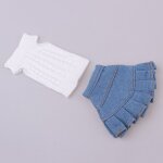 Vêtements elégants 2 pièces pour blythe licca ob fille 1 / 6, pull en tricot, jupe en denim blanc et ... Vêtements elégants 2 pièces pour blythe licca ob fille 1 / 6, pull en tricot, jupe en denim blanc et ...