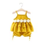 Vtements d't pour petites filles, ensemble 2 pices pour bbs filles, gilet, t shirt, short, pantalon, ...