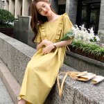 Vtements de maternit de style coren, robes a manches courtes pour femmes enceintes, robes amples, ...