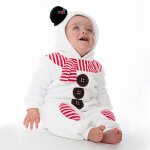 V�tements de no�l pour b�b�, barboteuse bonhomme de neige pour gar�on et fille, combinaison polaire a ...