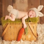 Vtements pour nouveau - n, 3 pices, tricot crochet, costume, accessoires photo, lapin, casquettes, ...