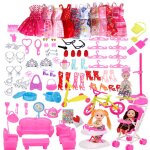 V�tements poup�e, 108pcs accessoires de poup�e 10 robes accessoires(style al�atoire)pour poup�e fille ...