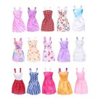 V�tements de poup�e barbie 10 pi�ces, mini robes d'et�, jupe, tenue, accessoires de maison de poup�e, ...