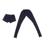 Vtements de poupes en cuir fait a la main, pantalons longs et courts pour filles, 1 / 6 (bleu fonc) ...