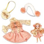 V�tements de poup�es pour filles, mini robe en tissu, bandeau de cheveux, robes de f�te faites a la main, ...