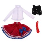 Vtements de poupe intelligente bjd, chemise, gilet, jupe cravate, pour dollfie dod sd dz, tenue de ...