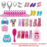 V�tements de poup�e faits a la main, 36 pi�ces, mini chaussures, sac a main, ensemble poussette, maison ...