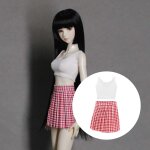 Vtements de poupe mini jupe plisse a carreaux, 1 / 3 bjd diy, robe de poupe faite a la main
