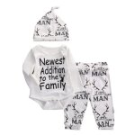 Vtements de style d'automne pour bb garon et fille, ensemble dcontract en coton, barboteuse + pantalon ...
