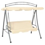 Vidaxl balancelle convertible d'extérieur avec auvent blanc sable Vidaxl balancelle convertible d'extérieur avec auvent blanc sable