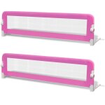 Vidaxl barri�re de lit de s�curit� pour tout - petits 2pcs rose 150x42cm