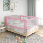 Vidaxl barrire de scurit de lit d'enfant rose 100x25 cm tissu