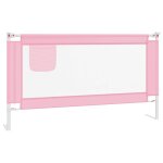 Vidaxl barrire de scurit de lit d'enfant rose 150x25 cm tissu