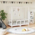 Vidaxl cadre de lit pour enfant blanc 70x140 cm bois de pin massif