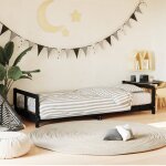 Vidaxl cadre de lit pour enfants noir 80x200 cm bois de pin massif
