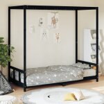 Vidaxl cadre de lit pour enfants noir 90x190 cm bois de pin massif