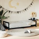 Vidaxl cadre de lit pour enfants noir 90x200 cm bois de pin massif