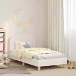 Vidaxl cadre de lit pour enfants avec t�te de lit cr�me 80 x 160 cm
