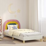 Vidaxl cadre de lit pour enfants avec t�te de lit cr�me 90 x 200 cm