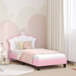 Vidaxl cadre de lit pour enfants avec t�te de lit rose 80 x 160 cm pu