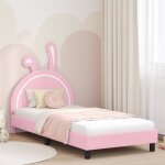 Vidaxl cadre de lit pour enfants avec t�te de lit rose 90 x 190 cm pu