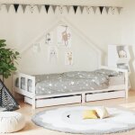 Vidaxl cadre de lit d'enfants tiroirs blanc 90x190 cm bois pin massif