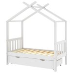 Vidaxl cadre de lit d'enfant avec un tiroir blanc pin massif 70x140 cm