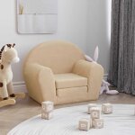 Vidaxl canap� - lit pour enfants cr�me peluche douce