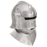 Vidaxl casque de chevalier m�di�val antique pour gn argent� acier