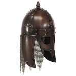 Vidaxl casque de guerrier viking antique pour gn cuivre acier
