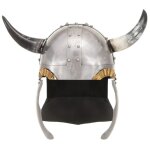 Vidaxl casque de viking pour gn argent acier