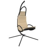 Vidaxl chaise balan�oire de jardin et coussin cr�me tissu oxford / acier
