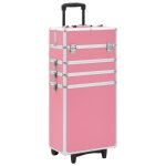Vidaxl chariot de maquillage aluminium rose