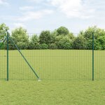 Vidaxl clture euro avec 7 piquets en pointe 1, 5x10 m acier galvanis vert