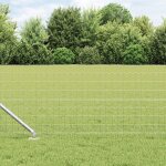 Vidaxl clture euro avec 7 poteaux en pointe 0, 6 x 10 m acier galvanis
