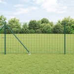 Vidaxl clture euro de avec 7 poteaux a pointe 1, 4 x 10 m en acier galvanis vert