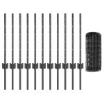 Vidaxl clture euro avec poteaux en u ensemble de 2 gris acier galvanis