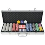 Vidaxl coffret de poker avec 500 jetons laser aluminium