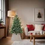 Vidaxl collier de sapin de no�l blanc 70 x 70 x 28 cm jacinthe d'eau