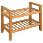 Vidaxl etagre a chaussures avec 2 etagres 50x27x40 cm chne massif